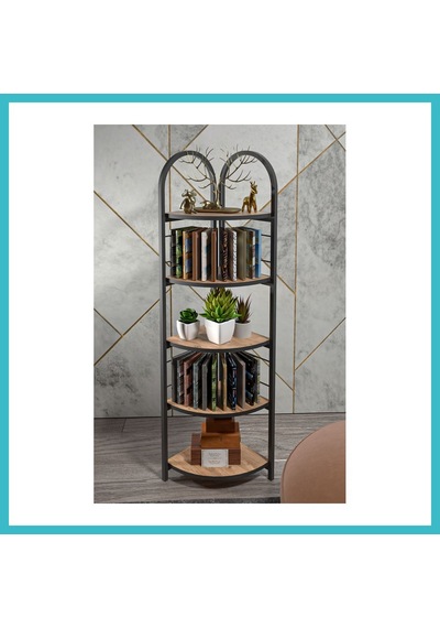 Bezos Metal Köşe Kitaplığı Atlantik Çam Dfnbez