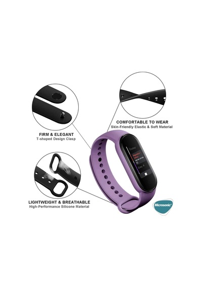 Xiaomi Mi Band 5 İçin Silikon Kordon Kırmızı Mi Band 5 İle Uyumlu Kordon - Kırmızı Çok Renkli