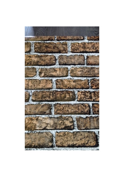 Üç Boyutlu Taş Desenli Duvar Kağıdı 53 Cm Genişliğinde 10 Metre Uzunluğunda Kahve