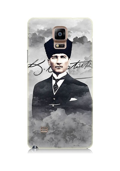 Samsung Galaxy Note 4 Uyumlu Atatürk Portresi Desenli Silikon Kılıf