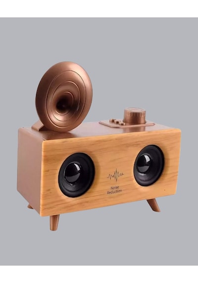 Çift Hoparlörlü Retro Bluetooth Speaker 1800mah Bataryalı Aux Usb Sd Kartlı - Lisinya