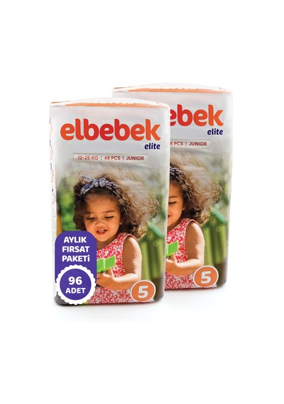 Elbebek Elite Bebek Bezi 5 Numara Junior Fırsat Paketi 96 Adet 2'li