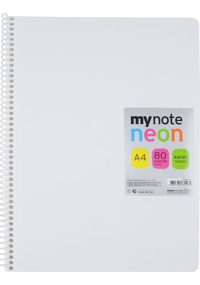 Mynote Neon Defter A4 80 Yp. Kareli Uc34080-k Çok Renkli