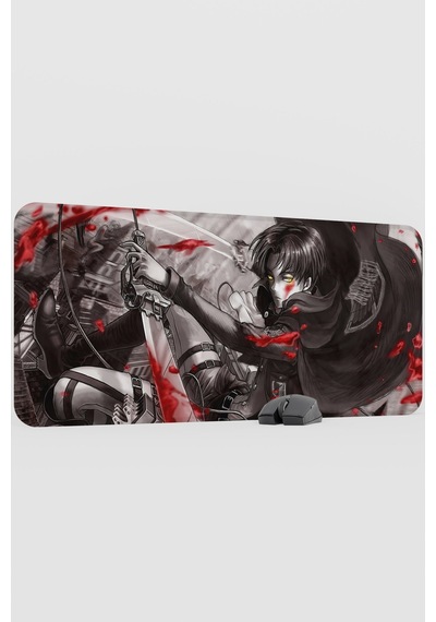 Levi Ackerman Anime V3 - 90x40 Xxl Gaming Kauçuk Kaymaz Taban Mouse Pad Fare Altlığı
