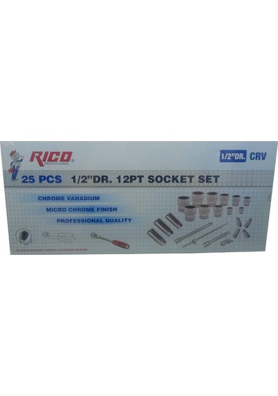 Rico Rc1125 Lokma Takımı Seti 1/2" 25 Pcs 12 Köşe