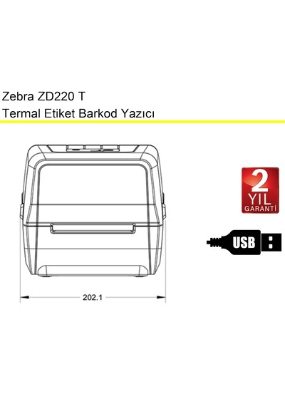 Zebra Zd 220t Termal Ve Ribonlu Etiket Barkod Yazıcı