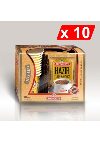 Altıncezve Hazır Türk Kahvesi Ofis Seti Şekerli 10'lu 10 x 11 G