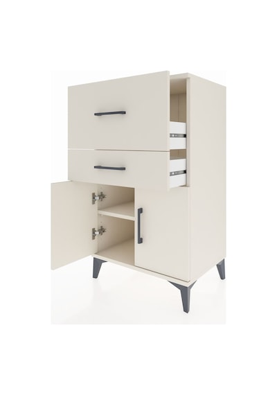 Hyperion Komodin Tek Raflı 2 Çekmeceli 2 Kapaklı 60x44x106 Aytaşı-aytaşı Aytası