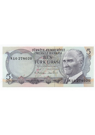 5 Lira 6.emisyon 2.tertip K10 278020 Wb0317