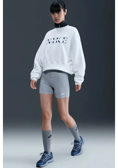 Nike Phoenix Fleece Crew Oversize Womens Sweatshirt Bol Kesim Bisiklet Yaka Kadın Sweatshirt Beyaz