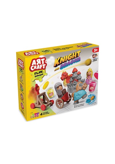 Art Craft Şövalye Ve Ejderha Oyun Hamur Set 280 G - 8 Adet Tarı Çok  Renkli