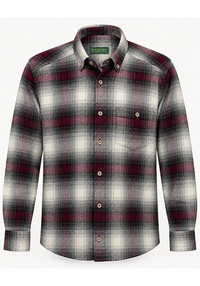 Classics Men Regular Fit Erkek Kışlık Hakiki Oduncu Gömleği Bordo