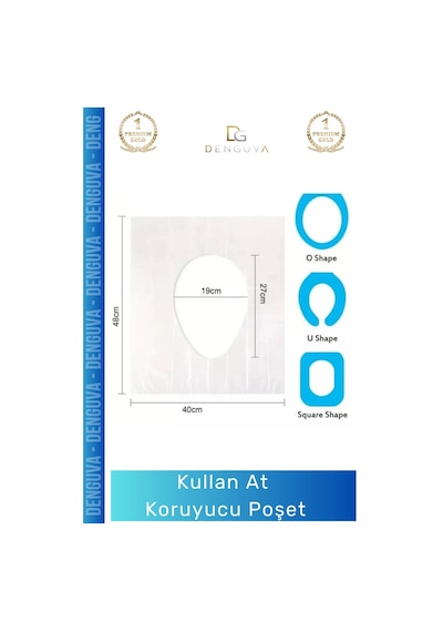 Klozetkapakpoşeti Hijyenik Tek Kullanımlık Pratik Sağlıklı Seyahat Tipi Klozet Kapağı Poşeti - 50 A Çok Renkli