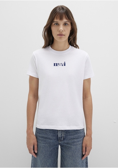 Mavi - Mavi Logo Baskılı Beyaz Tişört 1612241-620 Beyaz