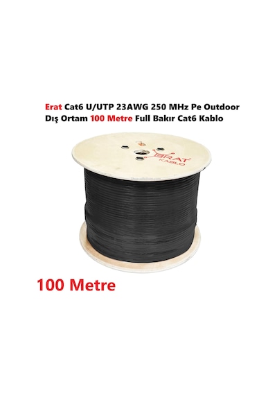 Erat Dmp1er2552ıhbuu185 Cat6 U/utp 23awg 250 Mhz Pe Outdoor Dış Ortam Full Bakır Cat6 Kablo 100 Metre