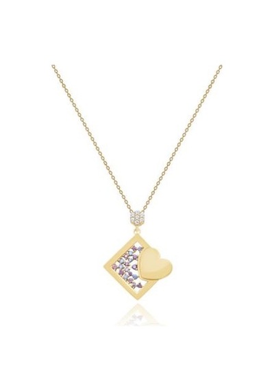 Diamond Line-Gülaylar - Sarı Altın 14 Ayar Kalp Kolye N11.25216