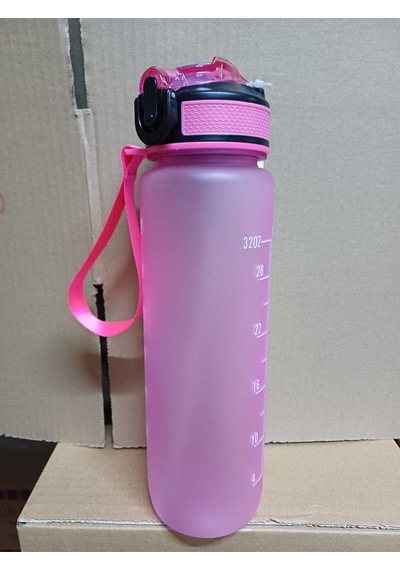 Mor Renkli Kilitli Sızdırmaz Kapaklı Pipetli Matara Kayışlı Ve Motivasyon Yazılı Matara 1 Litre Mor Diğer