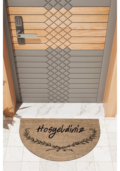 Rugmood Modern Dijital Paspas Kahverengi Home Sweet Home Paspas - Kapı Önü Paspası