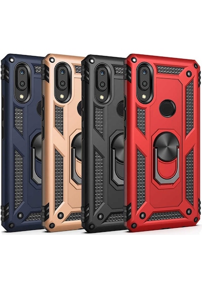 Huawei Y7 Prime 2019  Kılıf Sert Silikon Yüzüklü Stand Özellikli Kapak