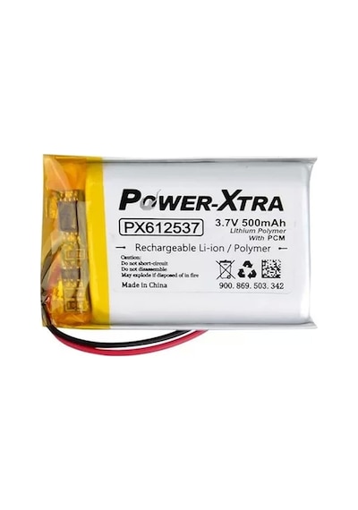 Power-xtra Px612537 - 3.7v 500 Mah Li-polymer Pil - Devreli
