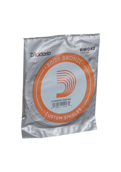 Daddario Bw042 Akustik Tek Tel, 80/20 Bronze Wound, 042, La Pak