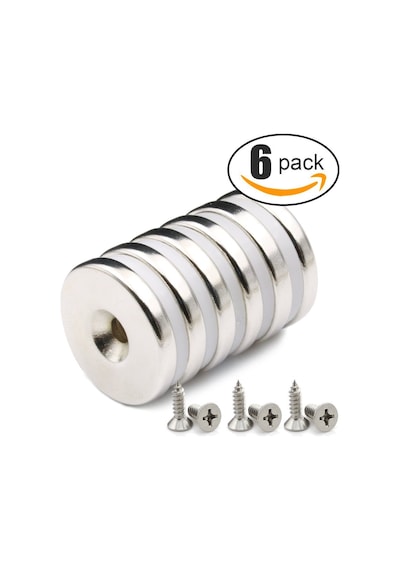 6 Adet 30Mm X 10-5Mm X 5Mm Havşa Delikli Güçlü Neodyum Miknatis