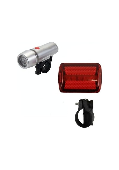 Led Bisiklet Lambası Feneri Ön Far Arka Stop Işık Aydınlatma Seti Çok Renkli