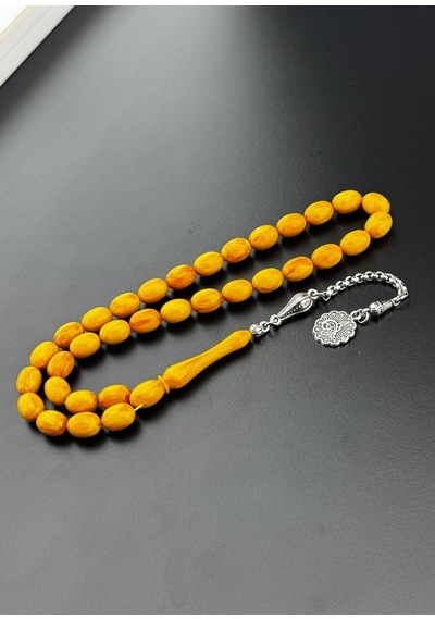 Damarlık Sıkma Kehribar Tesbih Hcz-model Mknblg Sarı