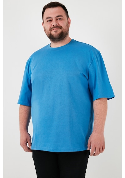 Buratti Pamuklu Regular Fit Büyük Beden Erkek T Shirt 5902365B Mavi