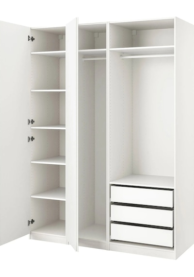 Ikea Beyaz Şık Kapaklı Gardırop 175x60x236 Cm