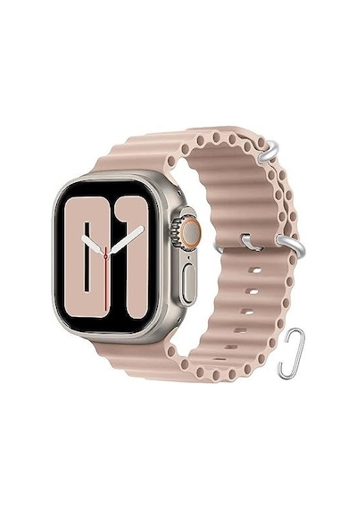 Apple Uyumlu  Watch 42mm 44mm 45mm 49mm 1/2/3/4/5/6/se/7/8/ultra Akıllı Saat Ocean Kordon Ve Kayışı Pembe