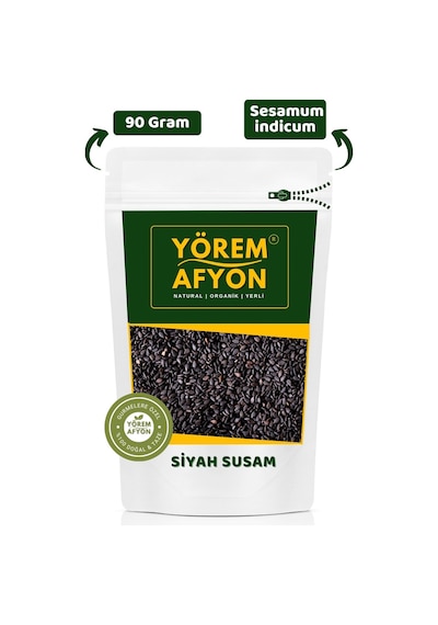 Yörem Afyon Botanik Dünya'nın Yüksek Lifli Cevheri Siyah Susam, Black Sesame Sesamum Indicum 90gr.