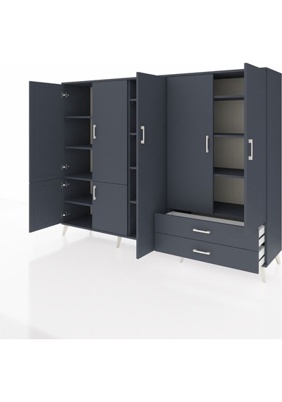 Hyperion Dolap 12 Raflı 2 Çekmeceli 7 Kapaklı 220x44x163 Antrasit Antrasit-antrasit Hyperion Dolap 12 Raflı 2 Çekmeceli 7 Kapaklı 220x44x163 Antrasit Antrasit-antrasit