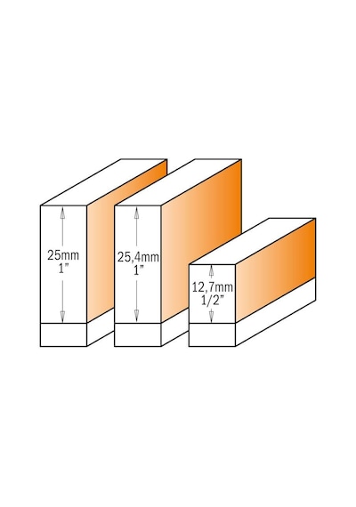 Cmt 3 Parça Rulmanlı Freze Bıçağı Seti S 6.35 Mm
