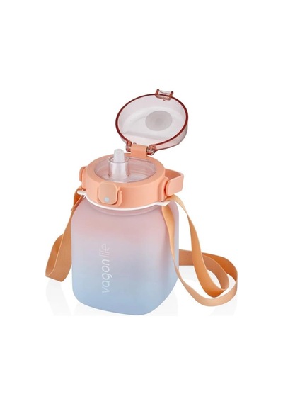 Vagonlife Motivasyon Su Matarası 1100 ML Pembe Mavi