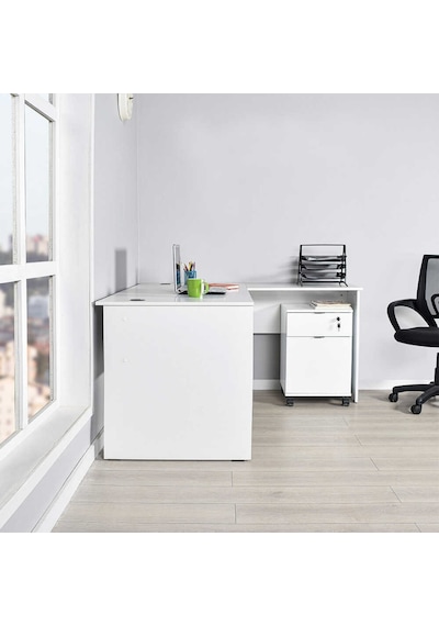 Adoremobilya Rio Ofis L Masa - Diamond Beyaz