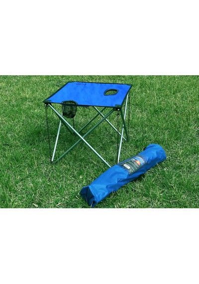 Portatif Katlanır Kumaş Kamp Masası Sehpası Plaj Masası Mavi Renk Mavi