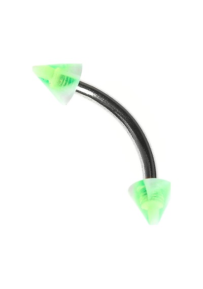 Tdgr00901 Curved Barbel Çelik Spike Piercing K5 Çok Renkli