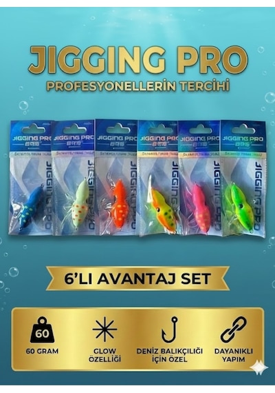 60 Gr Slow Jig Yemi 6'lı Avantaj Seti Profesyonellerin Tercihi, Balıkçıların Gücü