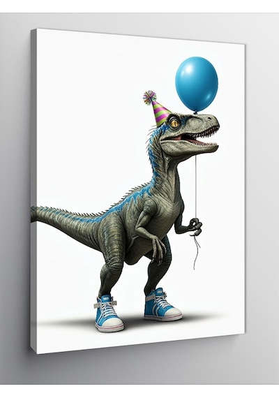 Kanvas Tablo Balonlu Dinozor 70cmx100cm