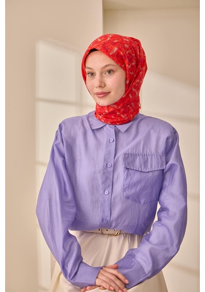 Silk Home Soft Eşarp 73091-32 Turuncu, Mürdüm, Vizon
