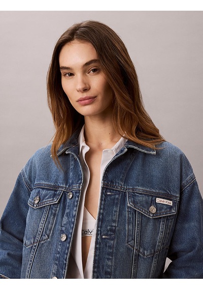 Calvin Klein 90s Trucker Basset B, Scb Mavi Kadın Kot Ceket