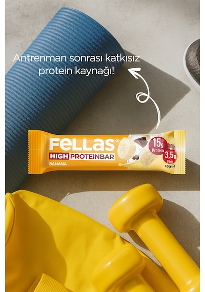 Fellas Yüksek Protein Bar - Muzlu 45 G  x 12 Adet