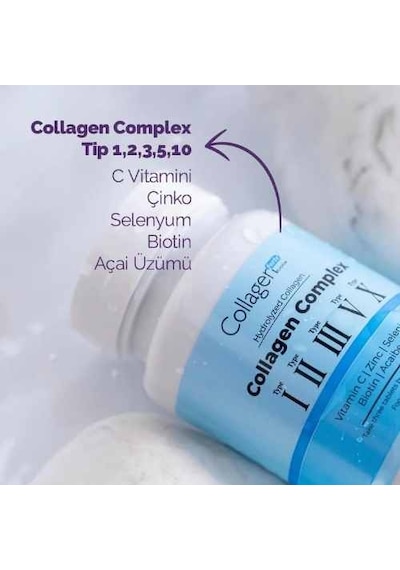 Collagen Forte Platinum 5 Tip Kolajen Vitamin ve Mineral İçeren Takviye Gıda 500 MG 90 Tablet