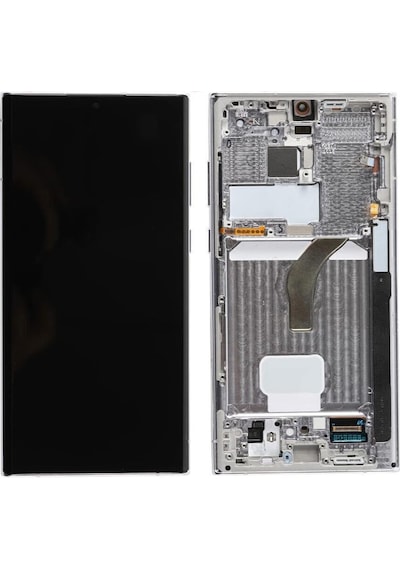 Te Samsung Uyumlu S22 Ultra 5g S908e Çıtalı A Kalite Lcd Ekran Beyaz