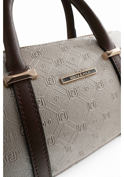 Silver & Polo Silver Polo Bej - Kahve Logolu Kadın El Çantası Sp1289 Bej - Kahverengi