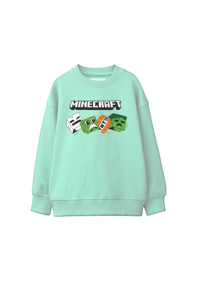 Seabubbles Minecraft Çocuk Sweatshirt St09533 Yeşil