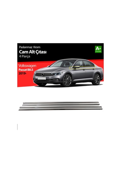 Vw Passat B8 Krom Paslanmaz Çelik Cam Çıtası 4 Parça 2015 ve Üzer