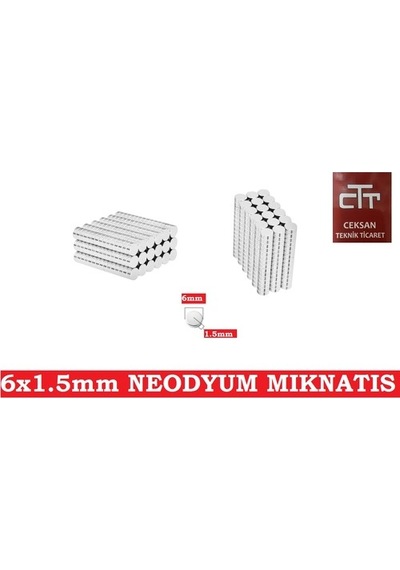 Neodyum Mıknatıs D6X 1.5 Mm Ekstra Kuvvetli 500 Adet