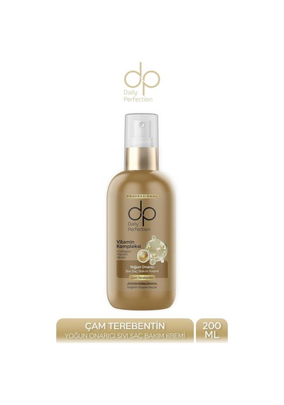 Dp Çam Terebentin Sıvı Saç Bakım Kremi 200 Ml - Keratin, Biotin Ve Kolajen İçerikli Durulanmayan Onarıcı Bakım, Zayıf Ve Yıpranmış Saçlar İçin